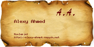 Alexy Ahmed névjegykártya